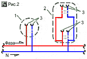 Схема подключения электророзеток по группе №2