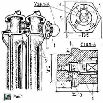 Схема воздухоспускного крана Маевского для чугунных радиаторов водяного отопления
