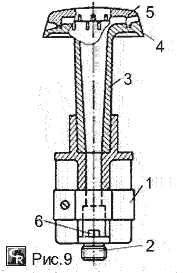 Газовая конфорочная вертикальная горелка с вертикальным шибером-мундштуком