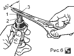 Выравнивание нарушенной кромки прокладки клапана под углом