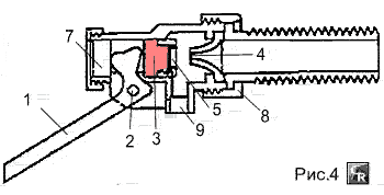 Схема поршневого клапана для смывного бачка