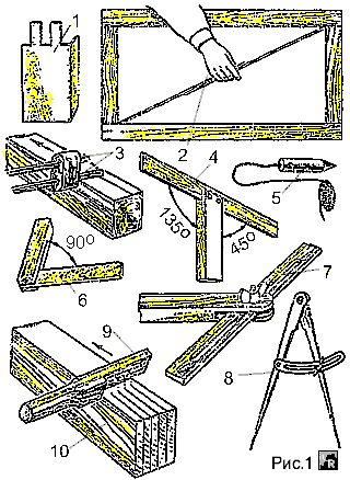 Инструмент и приспособления для разметки древесины