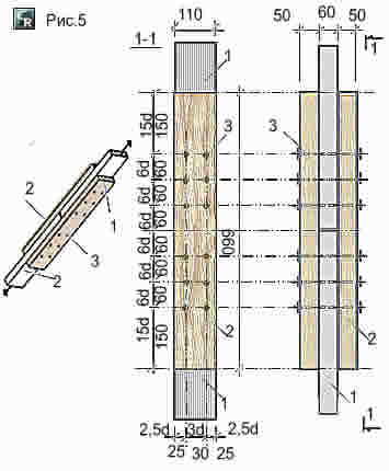 Способы наращивания длины стропильной ноги или ригеля из доски толщиной 60 мм