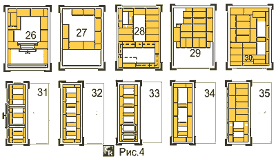 Схемы устройства кирпичной кладки с 26 по 35 ряды