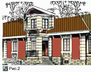 Пример отделки фасада глубокой рустовкой при выполнении кладки стен дома