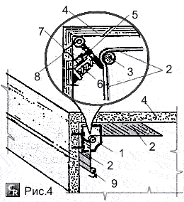 Пример защемление края натяжного потолка кулачковым способом