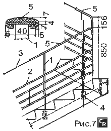 Ограждения на лестницах с перилами из стальной полосы