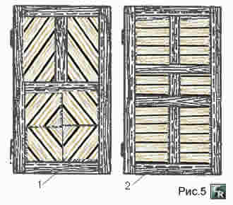 Дверь с обвязкой и разным расположением обшивки