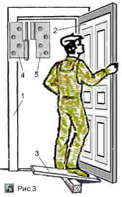 Способ навески или снятия дверного полотна на закреплённые дверные петли